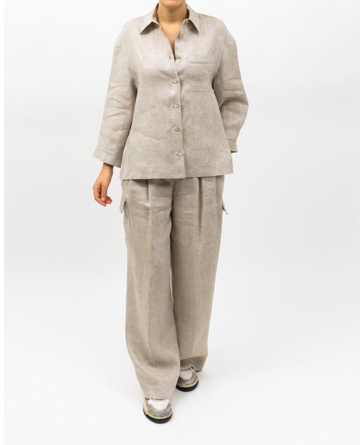 Peserico - Camicia Over Cappuccino Beige Donna S06121 02600 948 P25