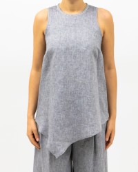 Peserico - Women's Dusty Blue Crew Neck Top S08020 02600 962 P25