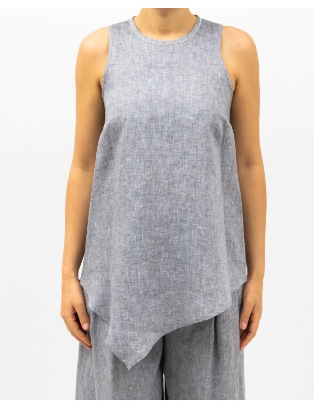 Peserico - Women's Dusty Blue Crew Neck Top S08020 02600 962 P25