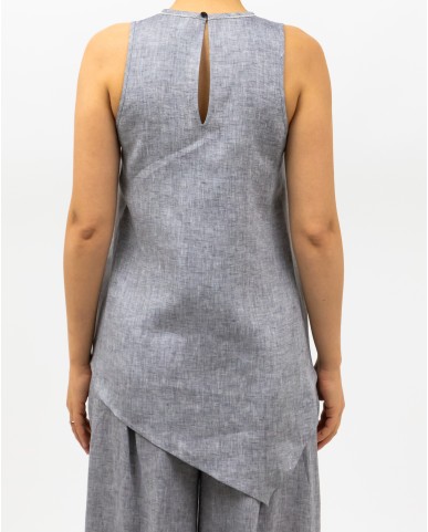 Peserico - Women's Dusty Blue Crew Neck Top S08020 02600 962 P25