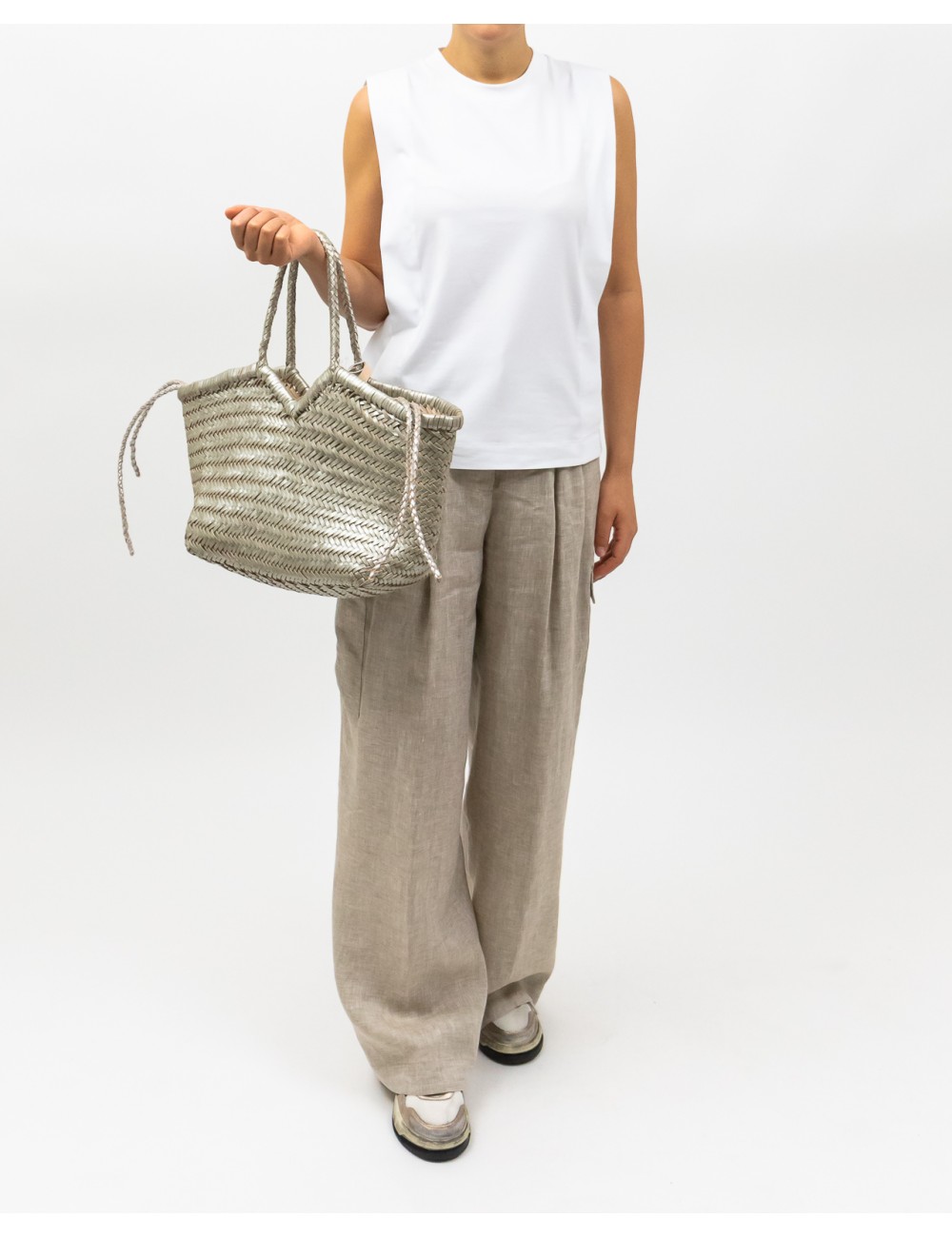 Peserico - Pantalone Palzzo Cargo Beige Donna Peserico - Pantalone Palzzo Cargo Beige Donna