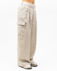 Peserico - Pantalone Palzzo Cargo Beige Donna Peserico - Pantalone Palzzo Cargo Beige Donna