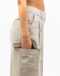 Peserico - Pantalone Palzzo Cargo Beige Donna Peserico - Pantalone Palzzo Cargo Beige Donna
