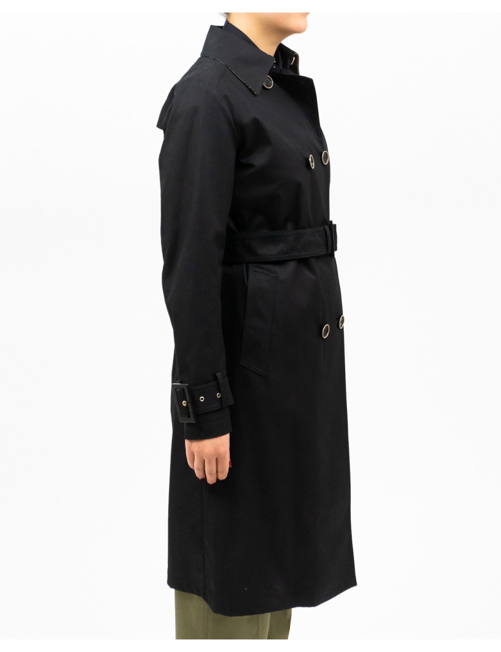 Herno - Women's Black Trench Raincoat IM000158D 13218 9300 P25