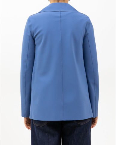 Harris Wharf London - Trench Corto Scuba Denim Blue Donna A2211PJT 434 DENIM B P25