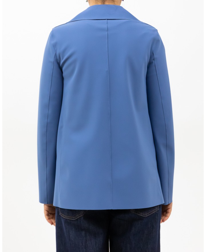 Harris Wharf London - Trench Corto Scuba Denim Blue Donna A2211PJT 434 DENIM B P25