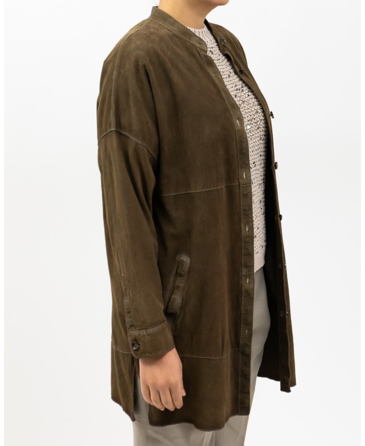 The Jackie - Brown Women's Leather Shirt Jacket MAGA BURS 704 JUNGLE P25