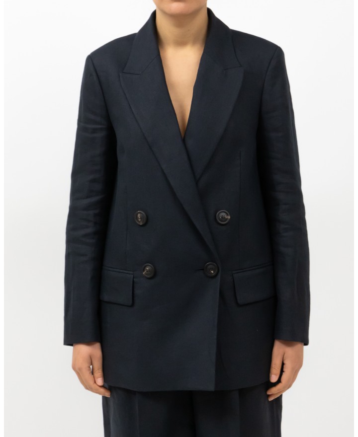 Peserico - Women's Blue Abyss Double-breasted Jacket M01438 02606 762 P25