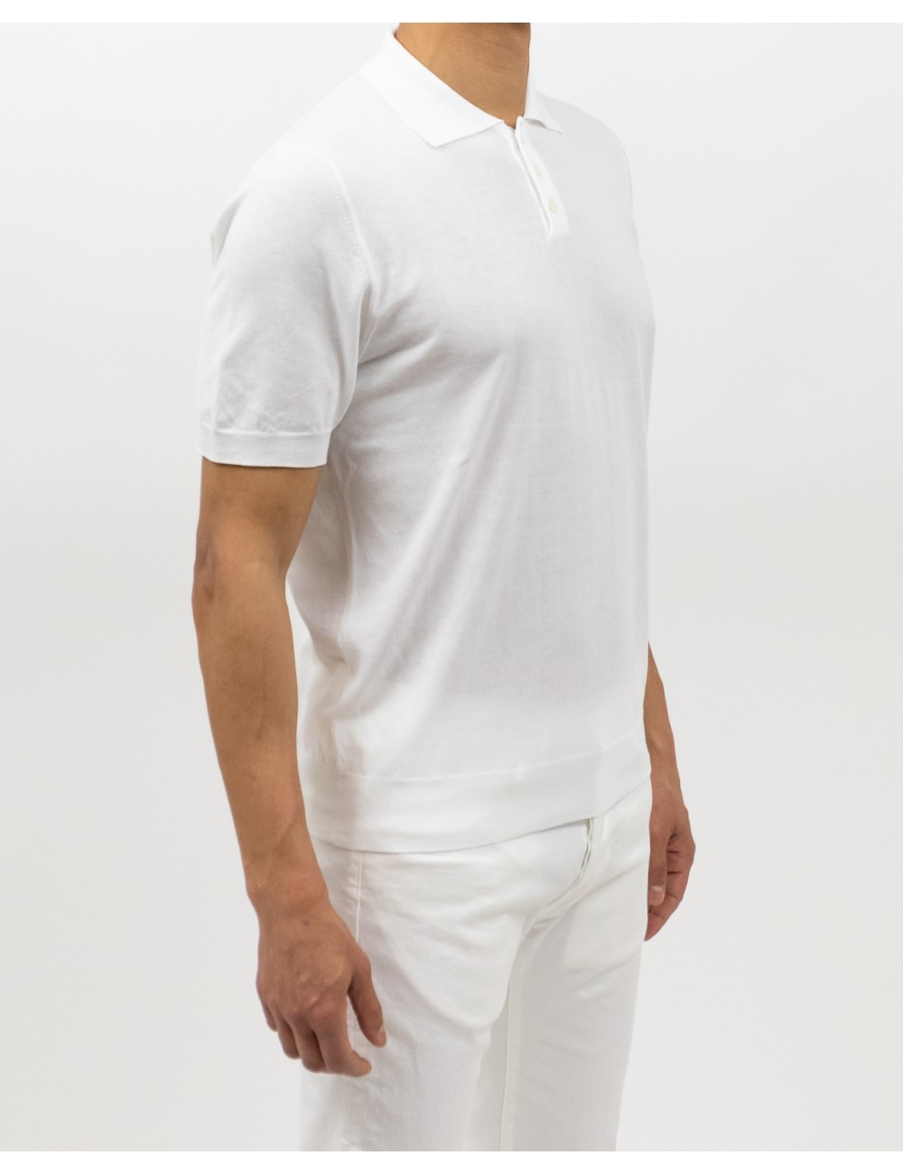 Hindustrie - Polo Maniche Corte Cotone Bianca Uomo HMA002 S07 0011 P25