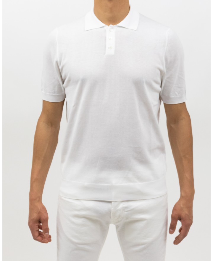 Hindustrie - Polo Maniche Corte Cotone Bianca Uomo HMA002 S07 0011 P25