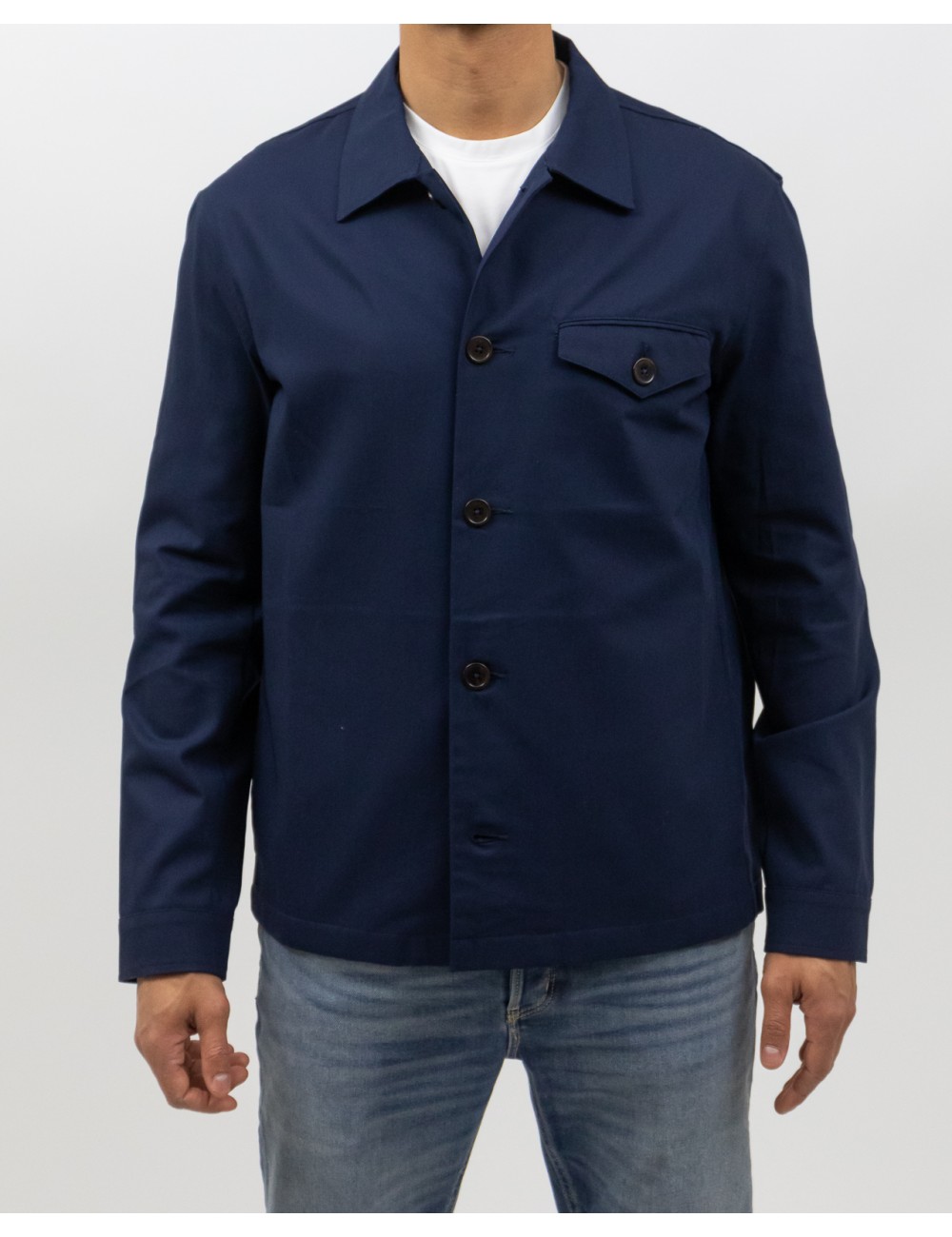 Hindustrie - Giacca Camicia Cotone Blu Uomo HCA001 S01 0005 P25