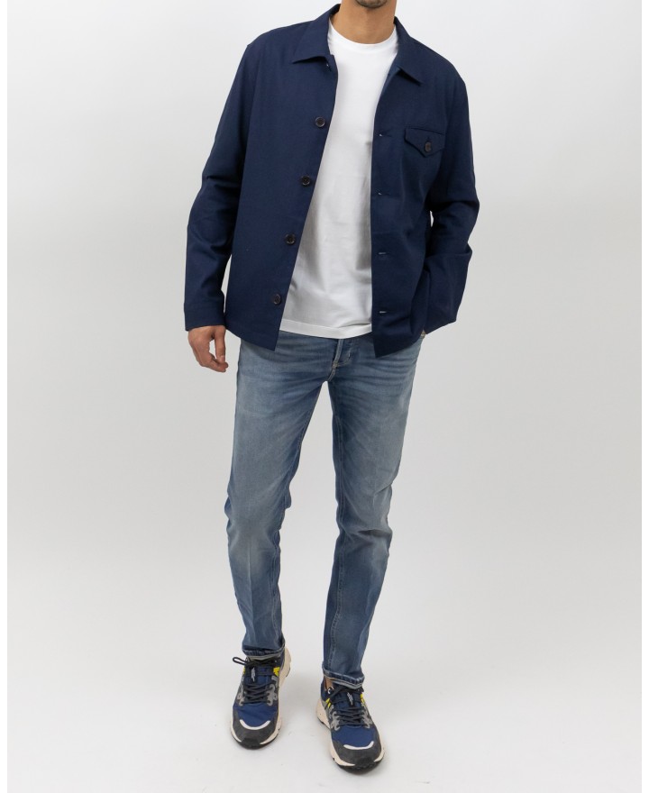 Hindustrie - Giacca Camicia Cotone Blu Uomo HCA001 S01 0005 P25