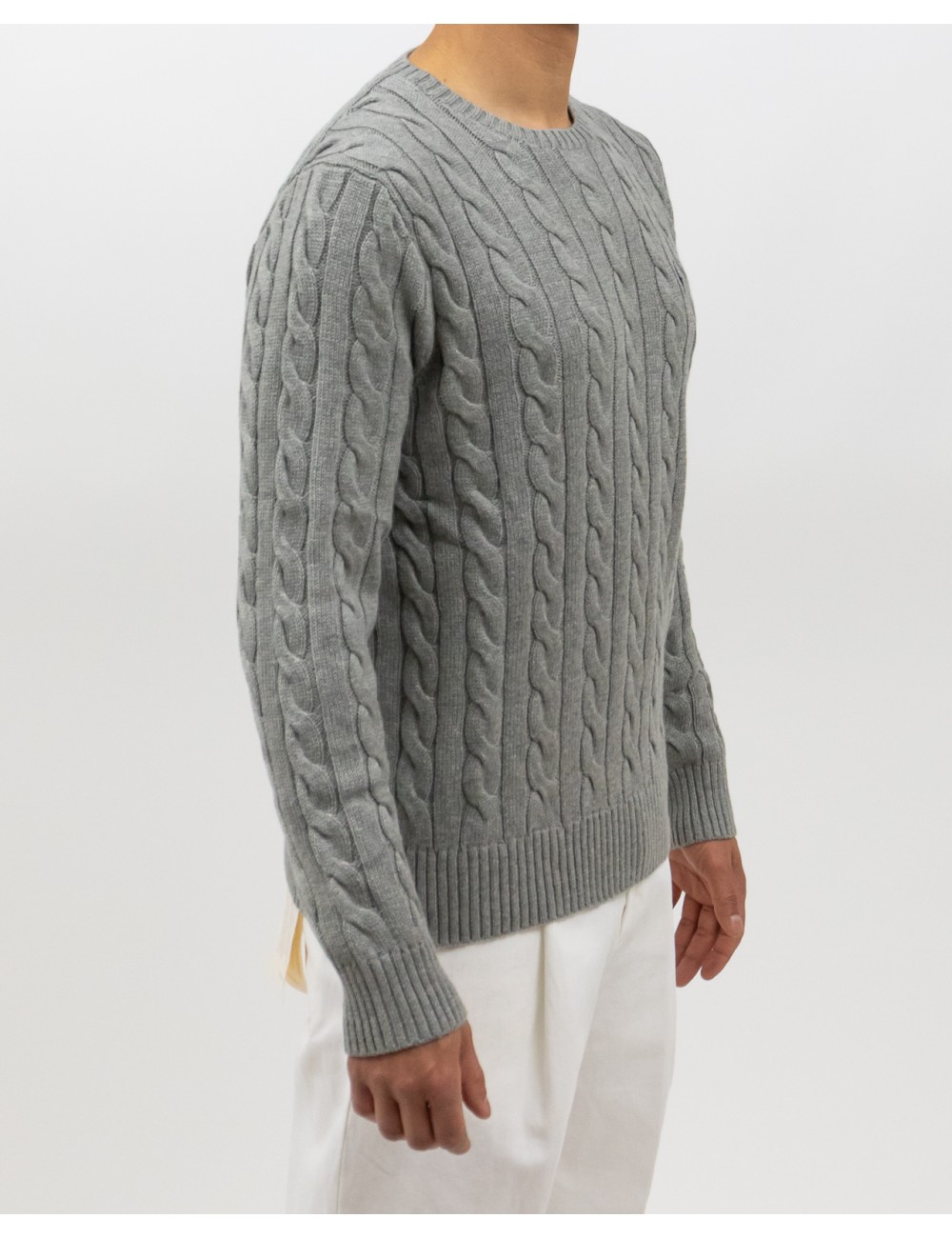 Polo Ralph Lauren - Maglia Cotone a Trecce Rosa Grigia Uomo 710775885013 P25