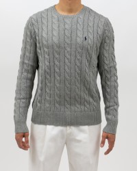 Polo Ralph Lauren - Maglia Cotone a Trecce Rosa Grigia Uomo 710775885013 P25