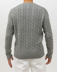 Polo Ralph Lauren - Maglia Cotone a Trecce Rosa Grigia Uomo 710775885013 P25