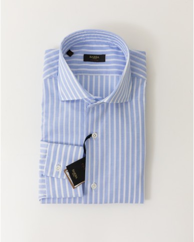 Barba - Camicia Culto Lino Righe Larghe Azzurre Uomo K1U13P0147105.U 01 P25