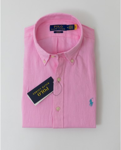 Polo Ralph Lauren - Camicia Lino Rosa Uomo 710968915002 P25