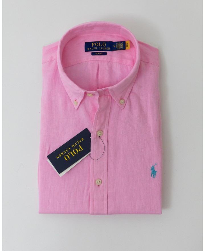 Polo Ralph Lauren - Camicia Lino Rosa Uomo 710968915002 P25