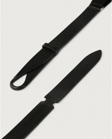 Orciani - Cintura NoBuckle Bull Cuoio/Tessuto Nera Uomo NB0001 BUL NER CON
