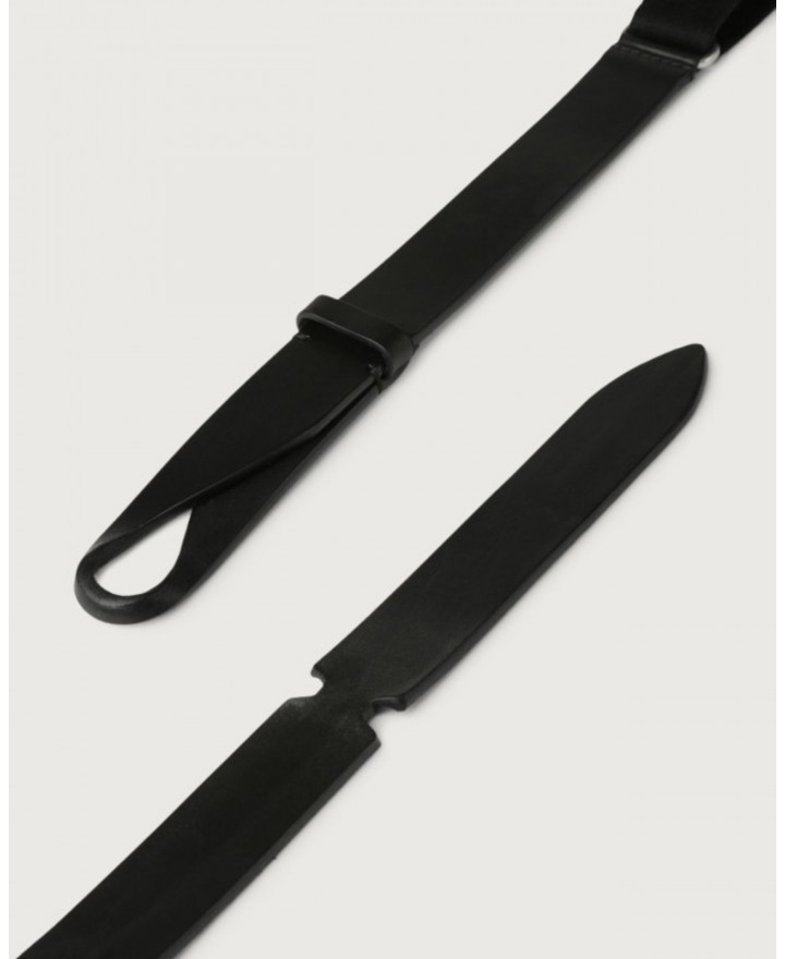Orciani - Cintura NoBuckle Bull Cuoio/Tessuto Nera Uomo NB0001 BUL NER CON