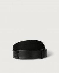 Orciani - Cintura NoBuckle Bull Cuoio/Tessuto Nera Uomo NB0001 BUL NER CON