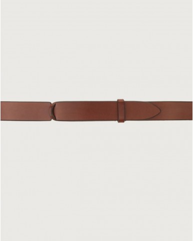 Orciani - Men's NoBuckle Bull Leather/Fabric Burnt Belt NB0001 BUL BRU P24