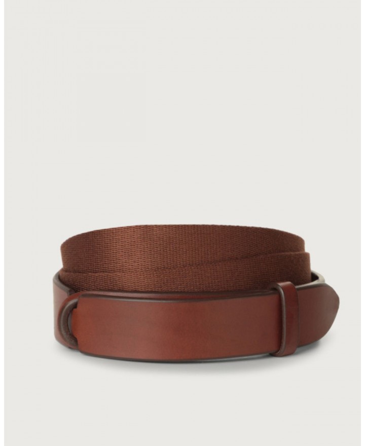 Orciani - Cintura NoBuckle Bull Cuoio/Tessuto Bruciato Uomo NB0001 BUL BRU P24