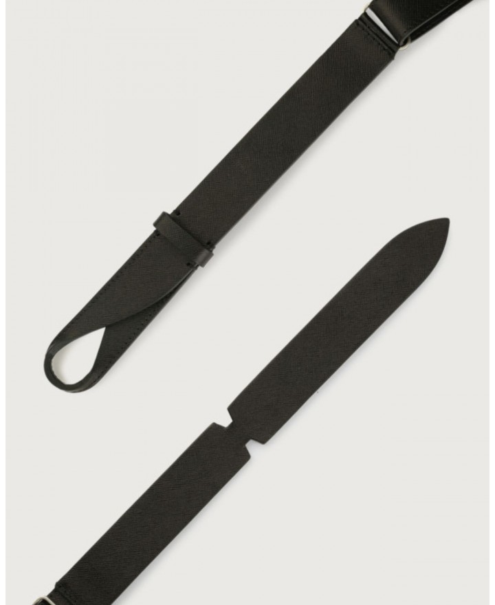 Orciani - Cintura NoBuckle Saffiano Pelle Nera Uomo NB0061 SAF NER CON