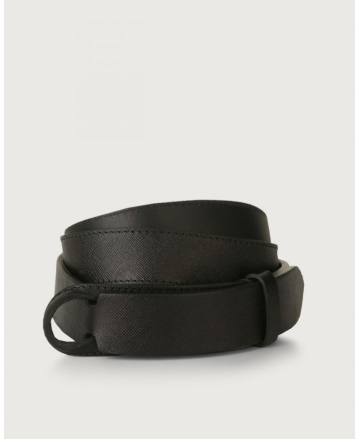 Orciani - Cintura NoBuckle Saffiano Pelle Nera Uomo NB0061 SAF NER CON