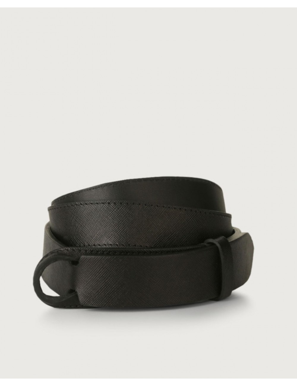 Orciani - NoBuckle Saffiano Black Leather Belt for Men NB0061 SAF NER CON
