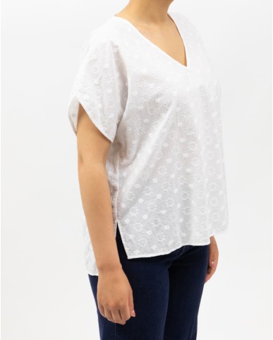 Matthew Goodman - Camicia Scollo V Sangallo Bianco Donna I320ANETL01 P25