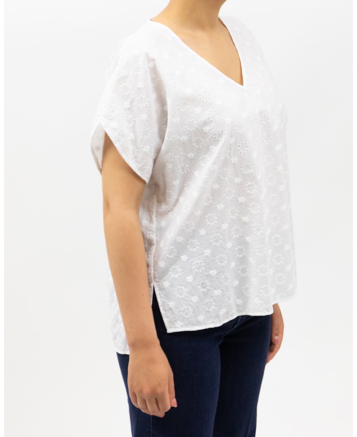 Matthew Goodman - Camicia Scollo V Sangallo Bianco Donna I320ANETL01 P25