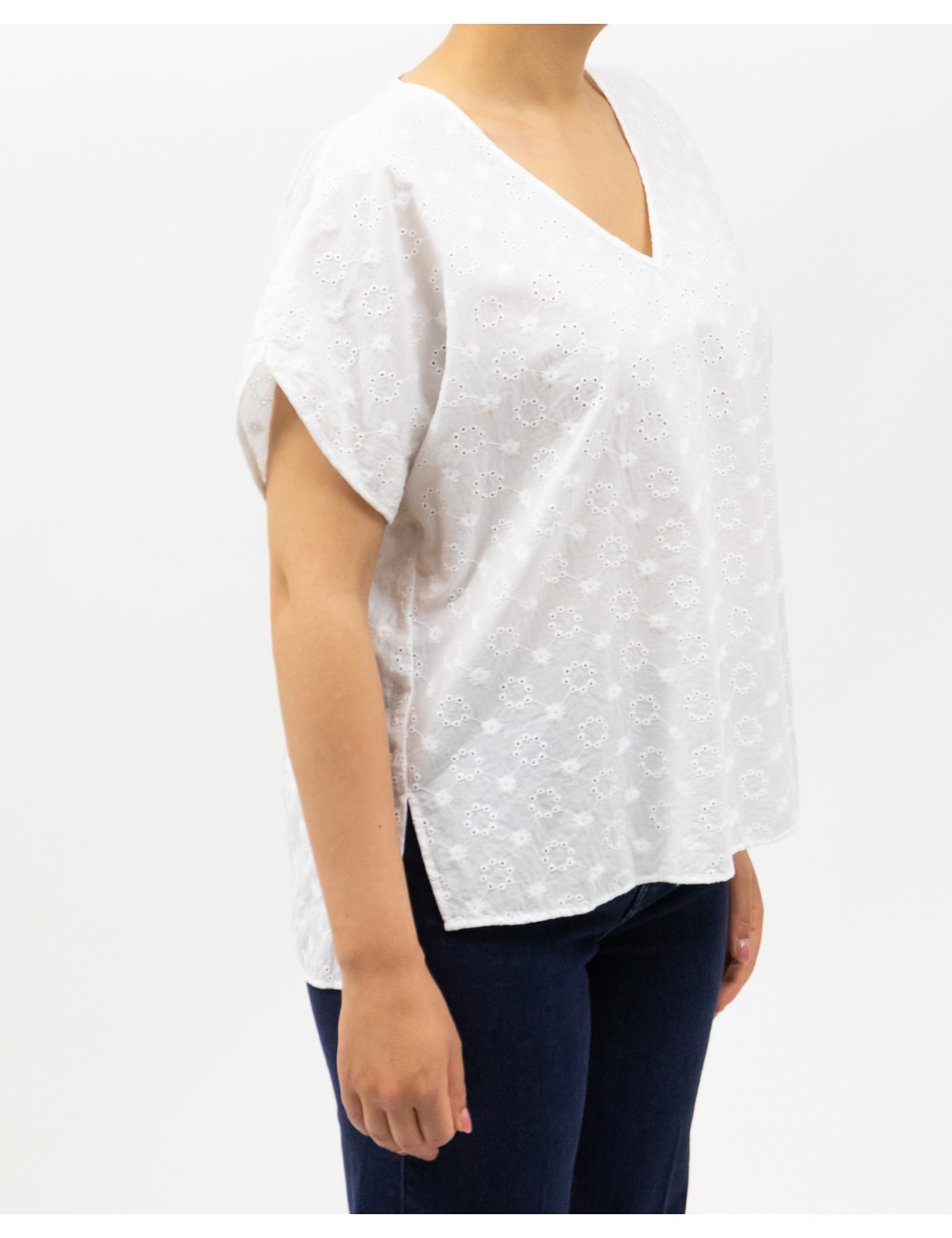 Matthew Goodman - Camicia Scollo V Sangallo Bianco Donna I320ANETL01 P25