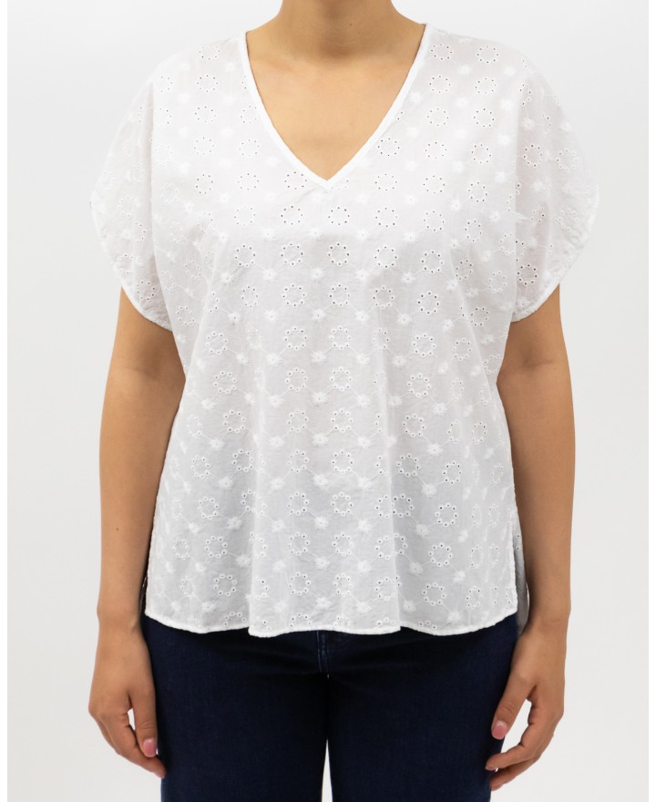 Matthew Goodman - Camicia Scollo V Sangallo Bianco Donna I320ANETL01 P25