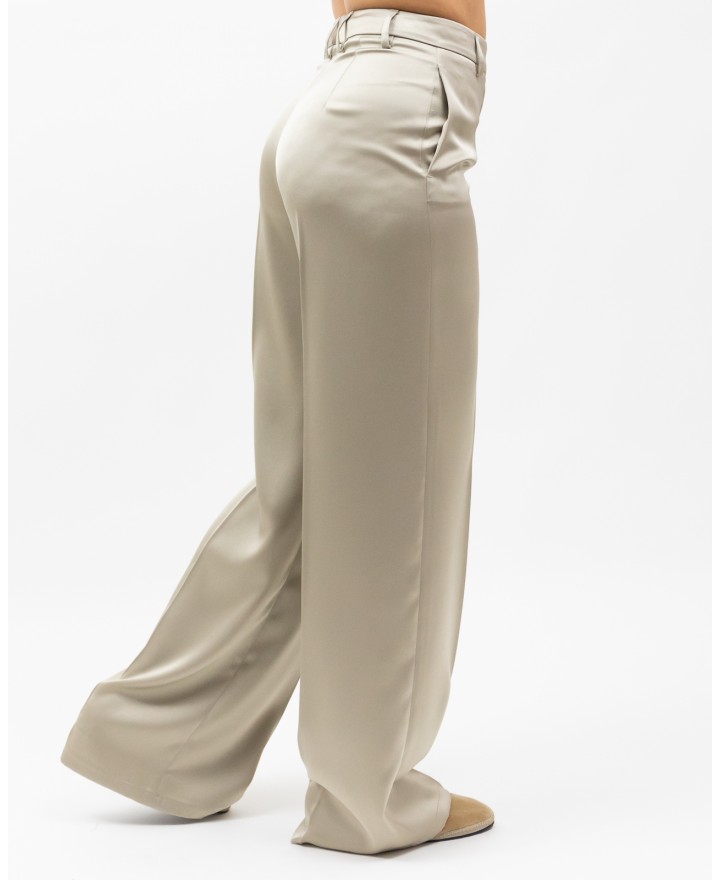 Inès - Beige Satin Women's Palazzo Pant 3514 4331 346 P25
