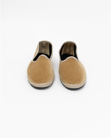 Fratta - Friulane Velluto Liscio Beige Scuro Donna 000205 BEIGE SCURO CON