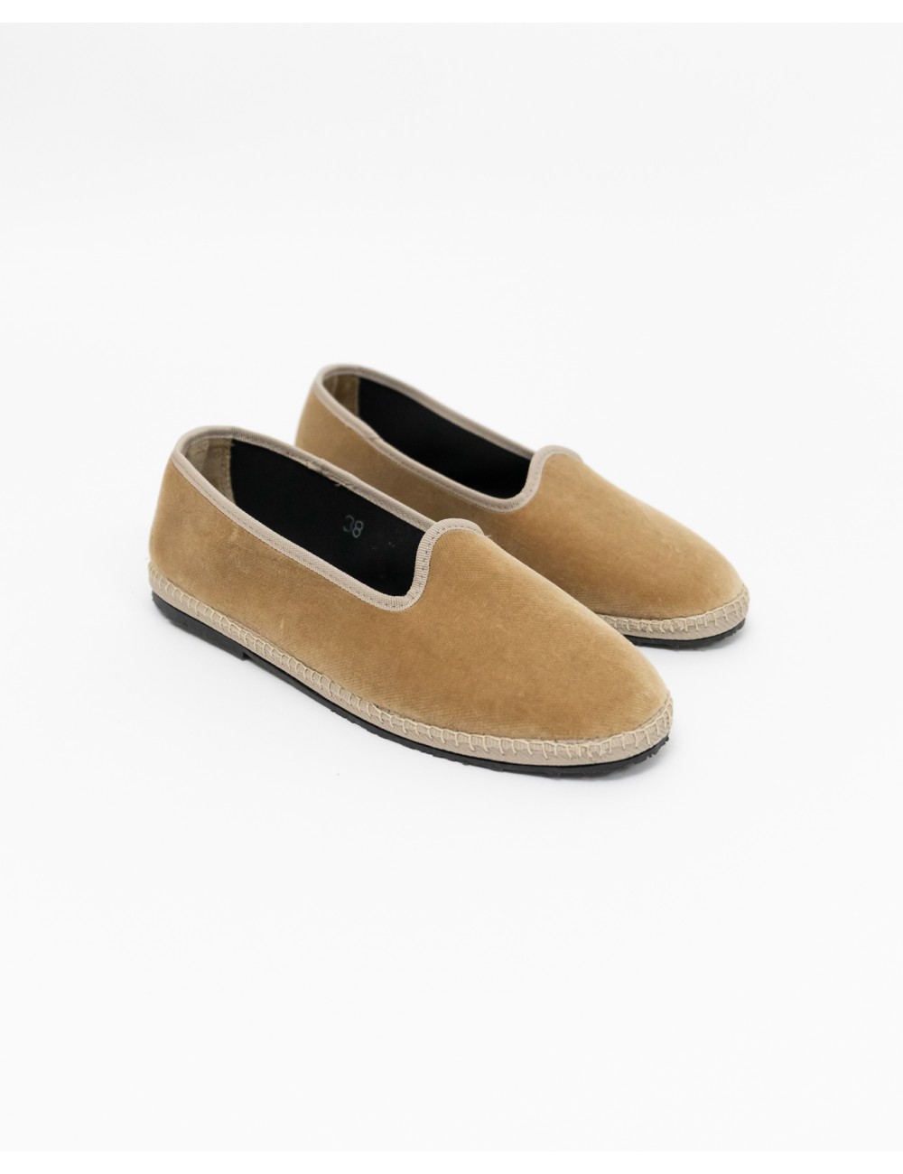 Fratta - Friulane Velluto Liscio Beige Scuro Donna 000205 BEIGE SCURO CON