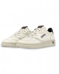 Autry - Men's Ivory/Black Hammered Leather Medalist Shoe AULM LE15 CON