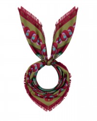 Pinto - Foulard Seta 90x90 Rosso/Oliva Donna ALOEUW 516119 I25