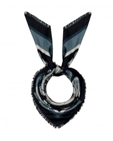 Pinto - Women's Blue Silk Scarf 90x90 ALOEUW 516242 I25