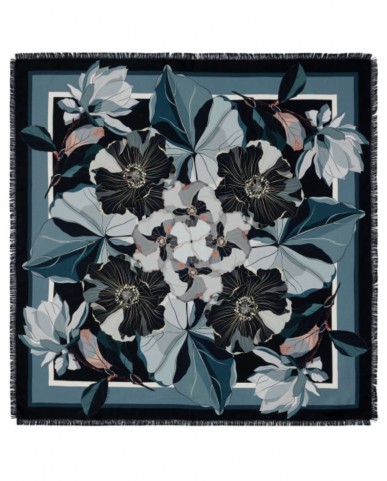 Pinto - Women's Blue Silk Scarf 90x90 ALOEUW 516242 I25