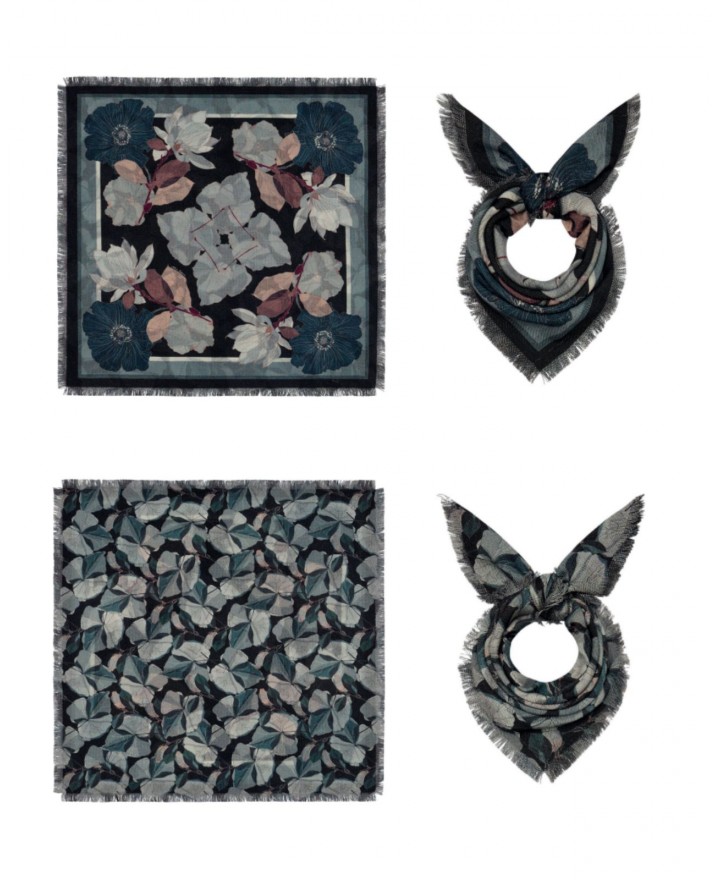 Pinto - Reversible Scarf 68x68 Blue Women GRIDO/2S 516785 I25