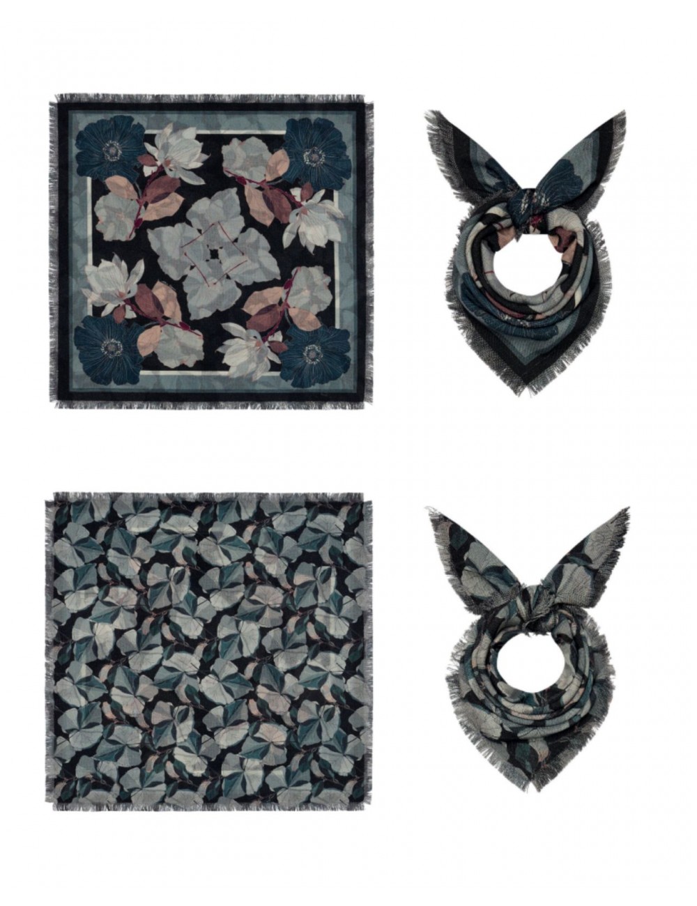 Pinto - Reversible Scarf 68x68 Blue Women GRIDO/2S 516785 I25