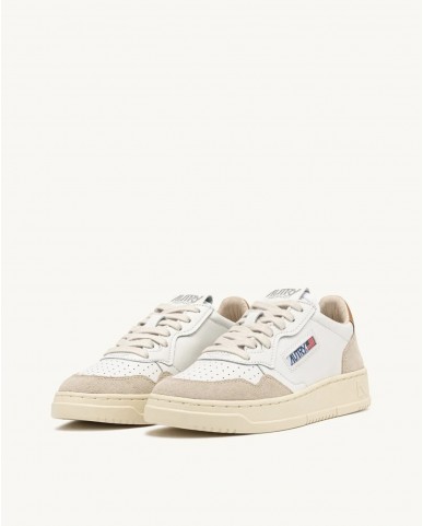 Autry - Scarpa Medalist Pelle/Suede Bianca/Cammello Donna AULW LS02 CON
