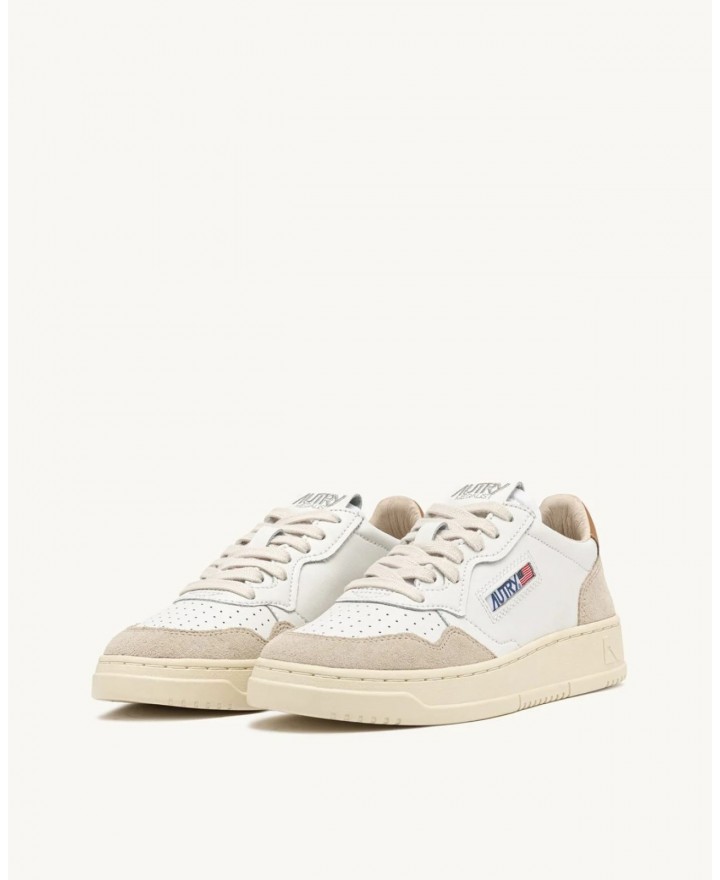 Autry - Scarpa Medalist Pelle/Suede Bianca/Cammello Donna AULW LS02 CON