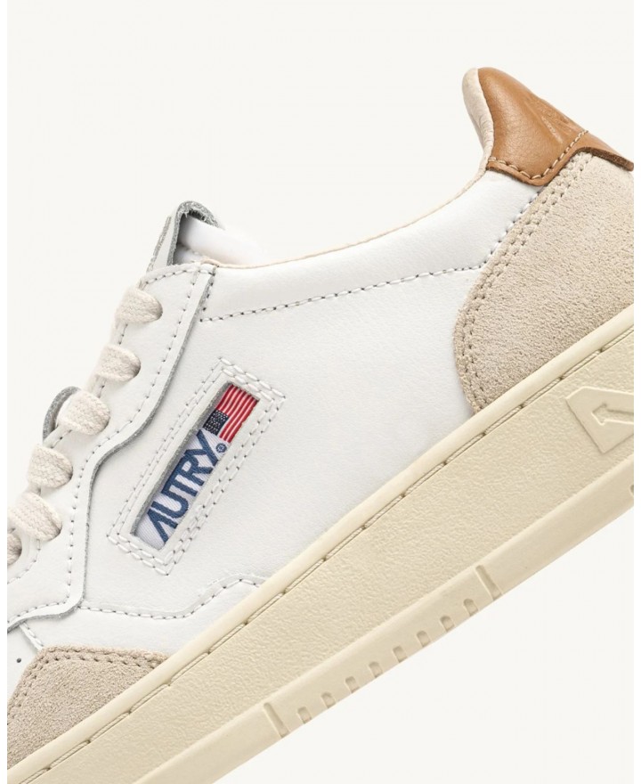 Autry - Scarpa Medalist Pelle/Suede Bianca/Cammello Donna AULW LS02 CON