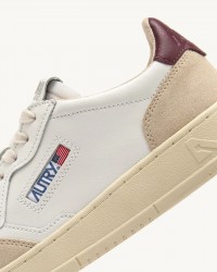 Autry - Scarpa Medalist Pelle/Suede Bianca/Bordeaux Donna AULW LS03 CON