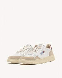 Autry - Scarpa Medalist Pelle/Suede Bianca/Bordeaux Donna AULW LS03 CON