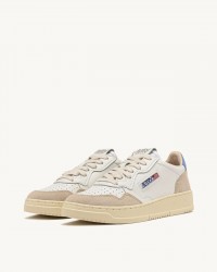 Autry - Scarpa Medalist Pelle/Suede Bianca/Azzurro Donna AULW LS04 CON