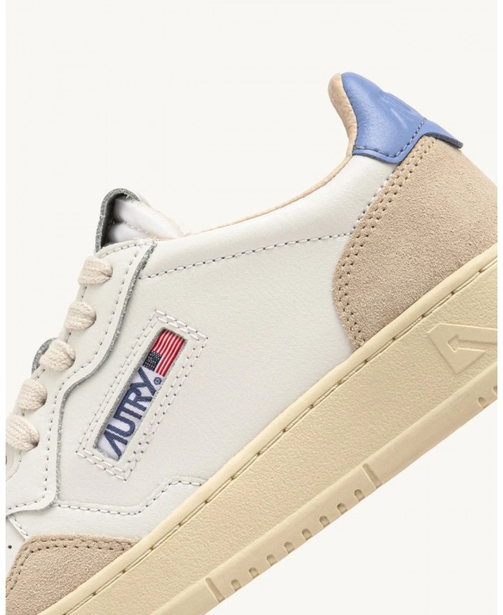 Autry - Scarpa Medalist Pelle/Suede Bianca/Azzurro Donna AULW LS04 CON